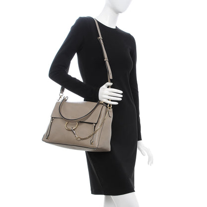 Chloe Calfskin Medium Faye Day Shoulder Bag Motty Grey 2 of 11
