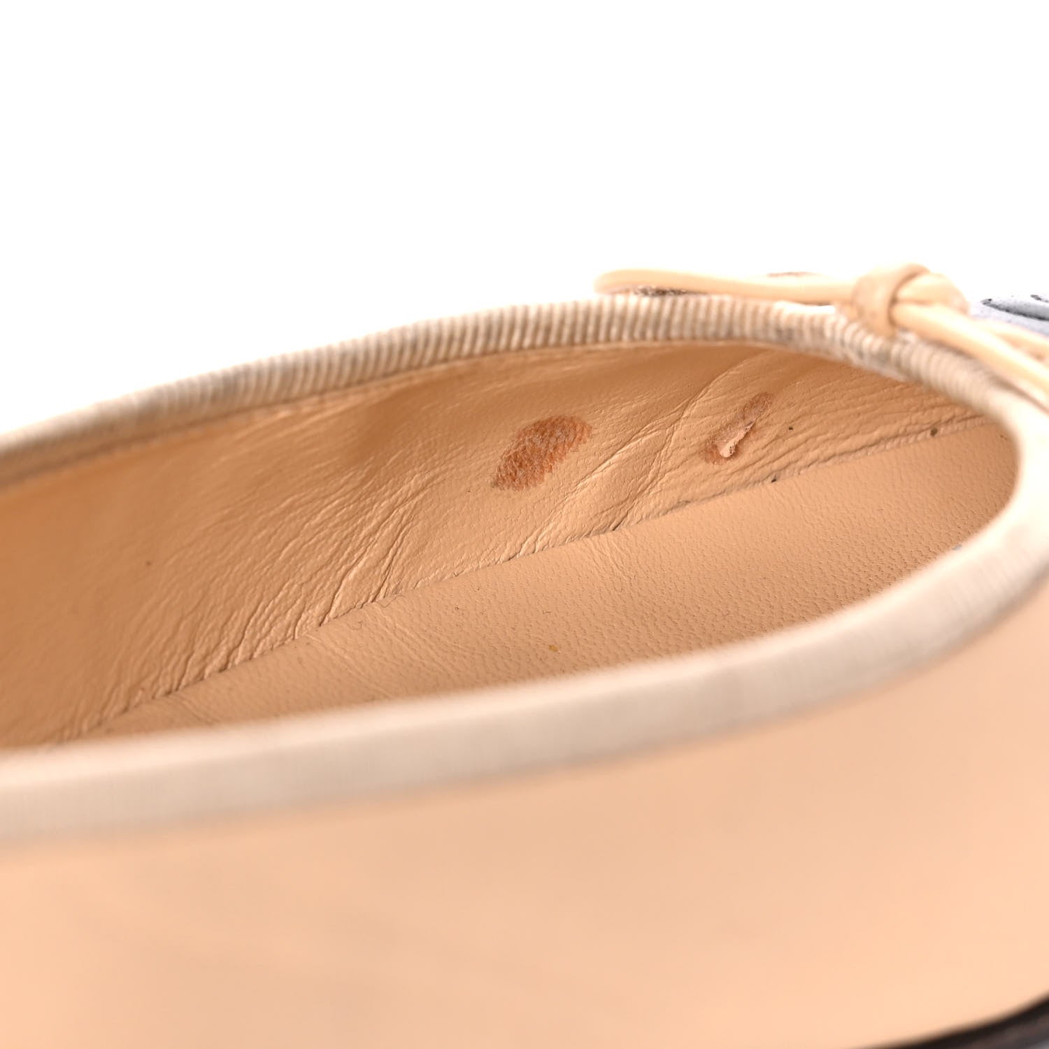 Chanel Lambskin Cap Toe Ballerina Flats 38 Beige Black 9 of 15