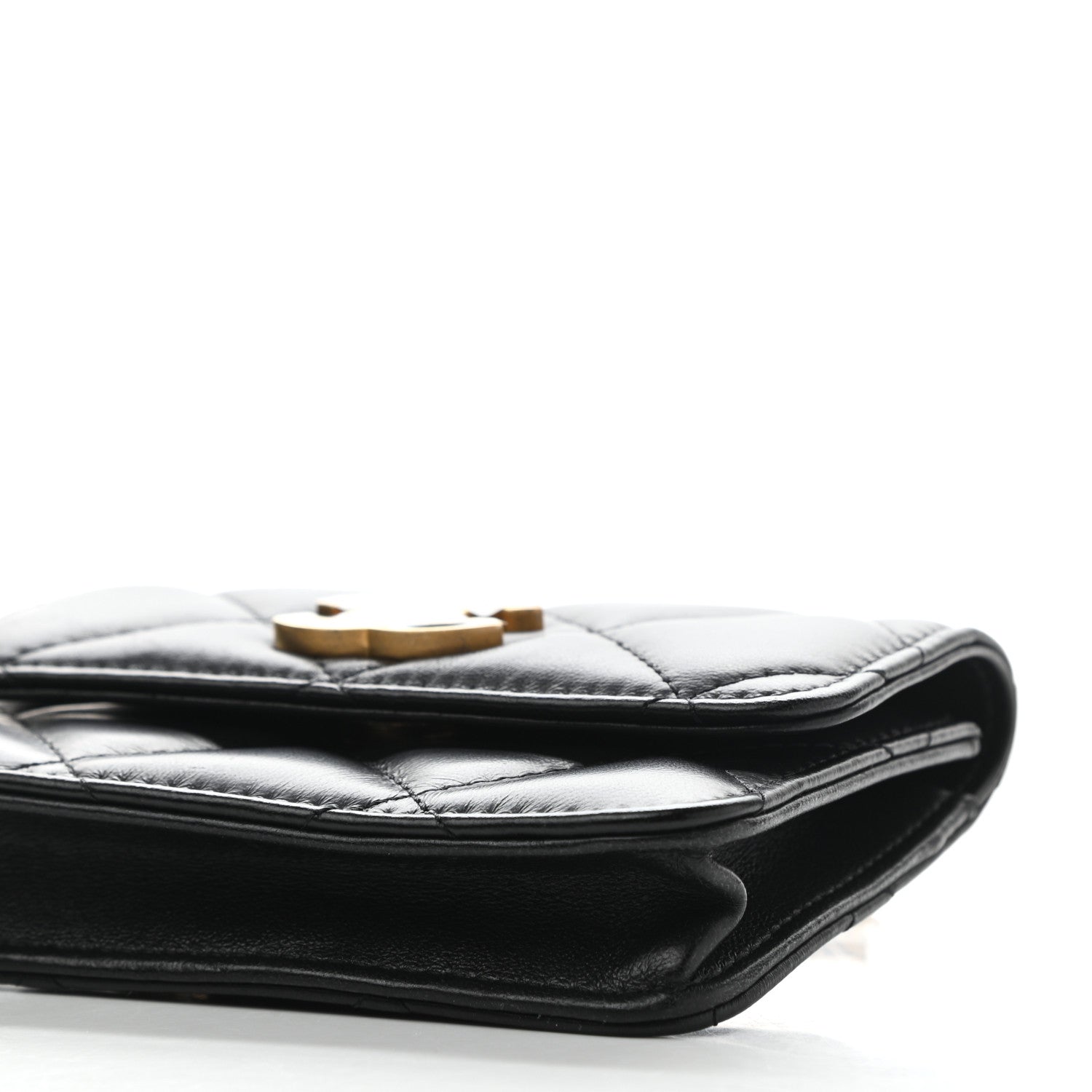Chanel Lambskin Enamel Quilted Pending CC Flap Belt Bag Black 6 of 11