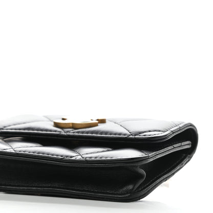 Chanel Lambskin Enamel Quilted Pending CC Flap Belt Bag Black 6 of 11