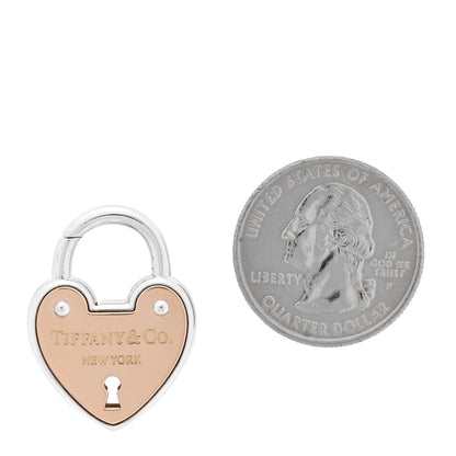 Tiffany 18K Rose Gold Sterling Silver Lock Heart Charm 2 of 3