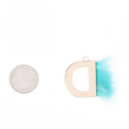 Fendi Mink Fur D ABClick Bag Charm Aqua 2 of 5