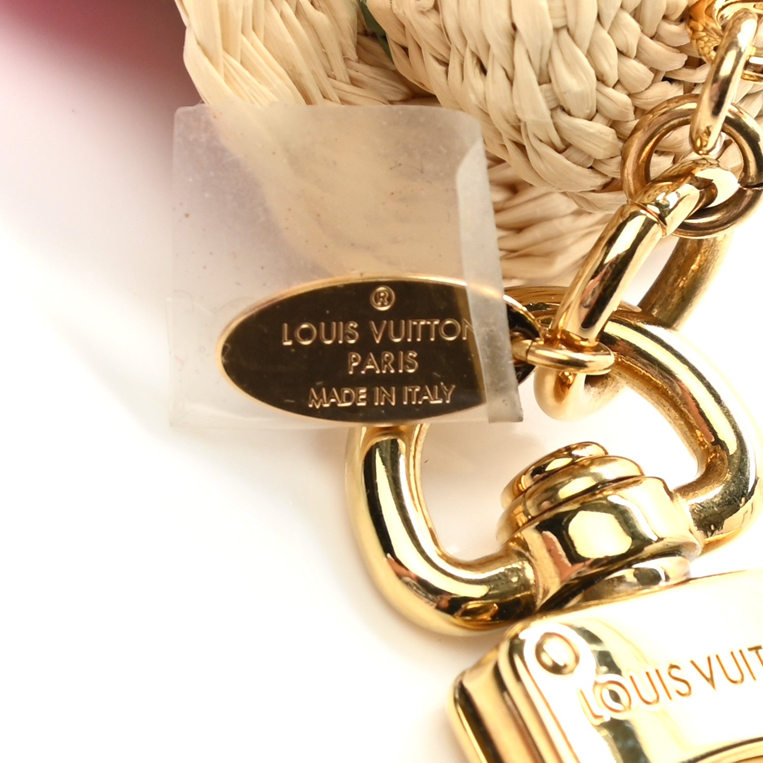 Louis Vuitton Resin Wood Vivienne Explorer Bag Charm Key Holder Rose Pink 3 of 4