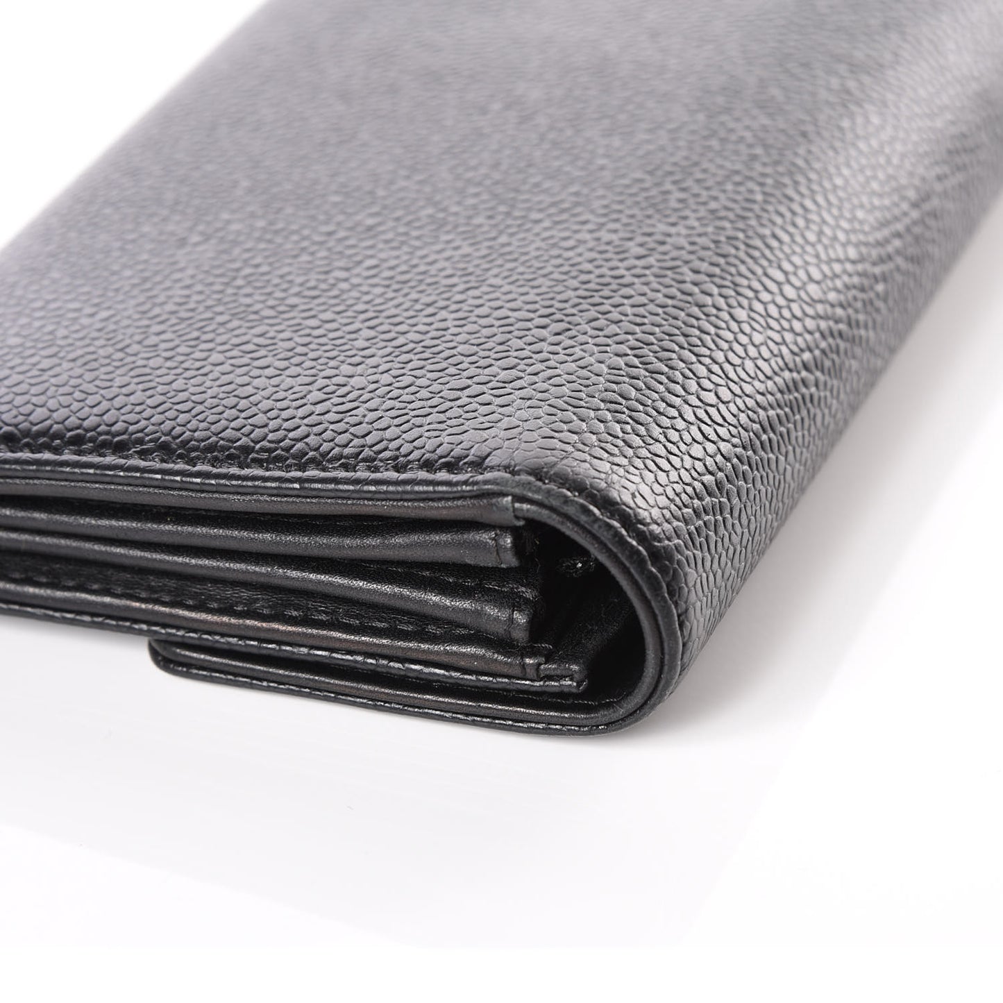Caviar Timeless CC Large Gusset Flap Wallet Black