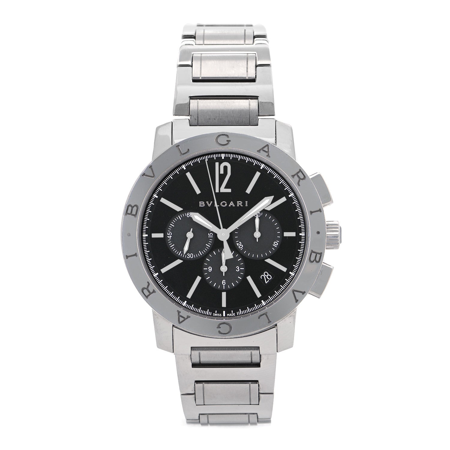 Bulgari Stainless Steel 41mm Chronograph Automatic Watch Black 1 of 4