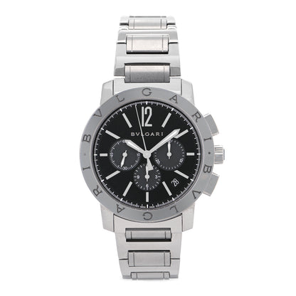 Bulgari Stainless Steel 41mm Chronograph Automatic Watch Black 1 of 4