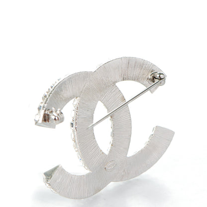 Chanel Baguette Crystal CC Brooch Silver 3 of 4