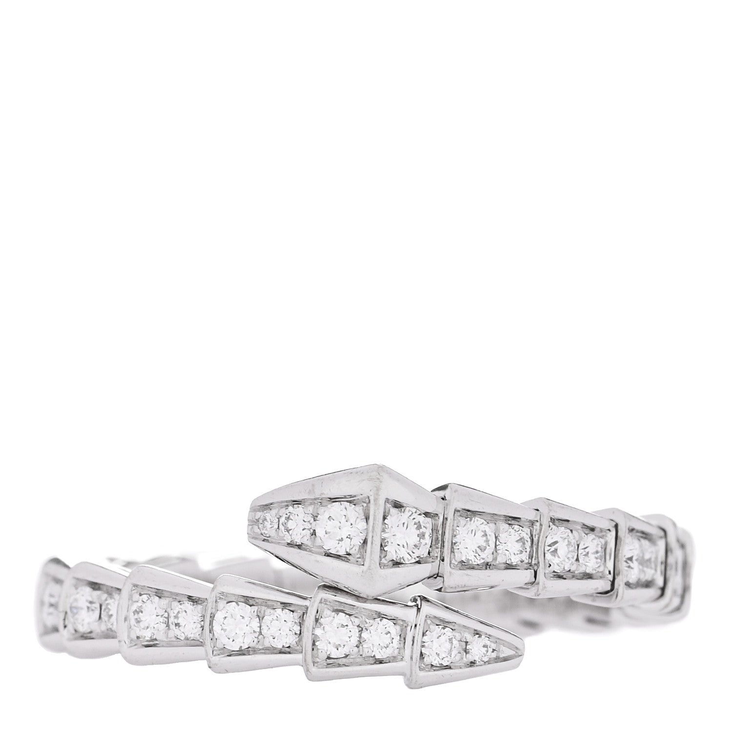 Bulgari 18K White Gold Diamond Serpenti Viper Pave Ring XXL 1 of 5