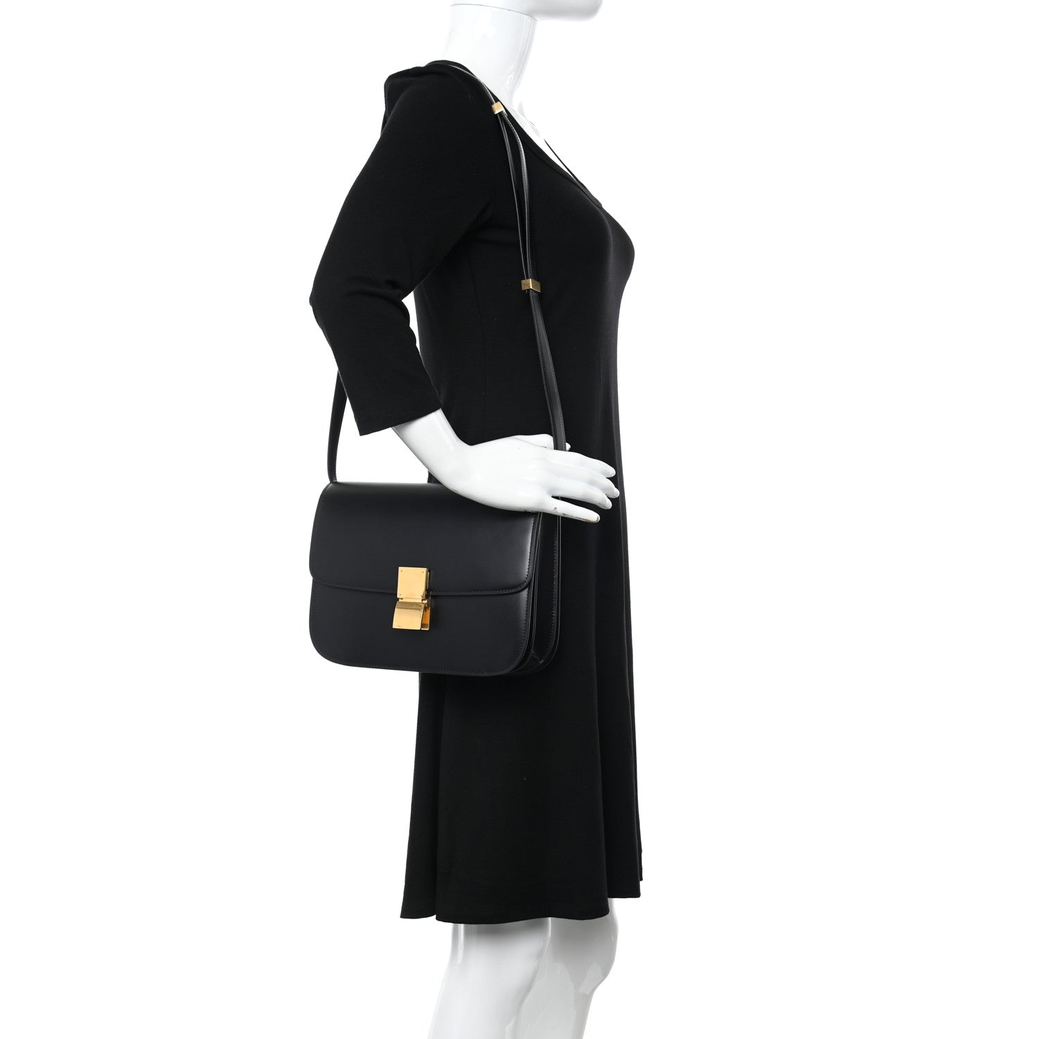 Celine Box Calfskin Medium Classic Box Flap Bag Black 2 of 11