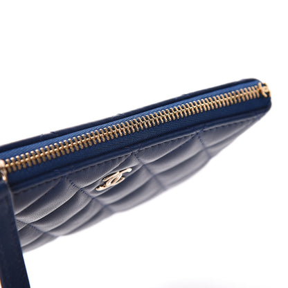 Chanel Lambskin Quilted Small Cosmetic Case Dark Blue 9 of 11