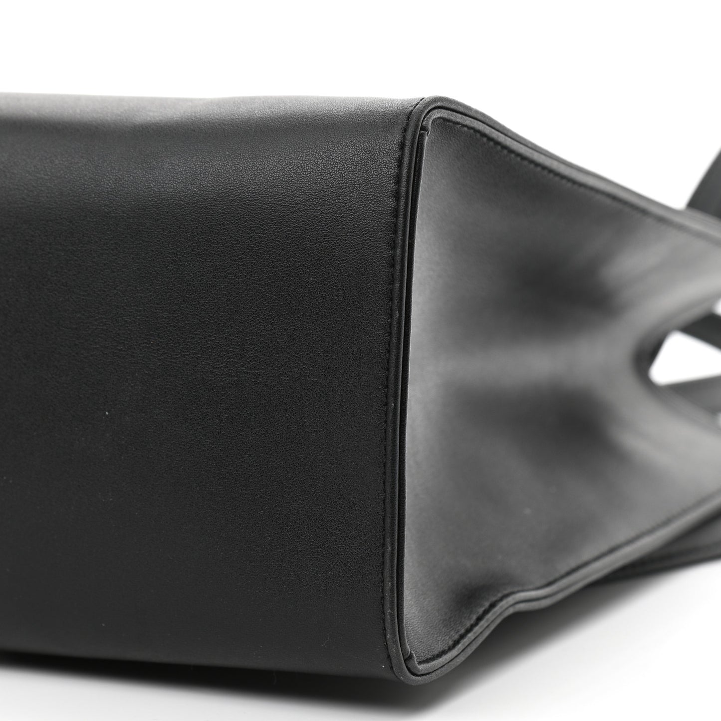 Vegan Leather Medium Shopping Bag Black