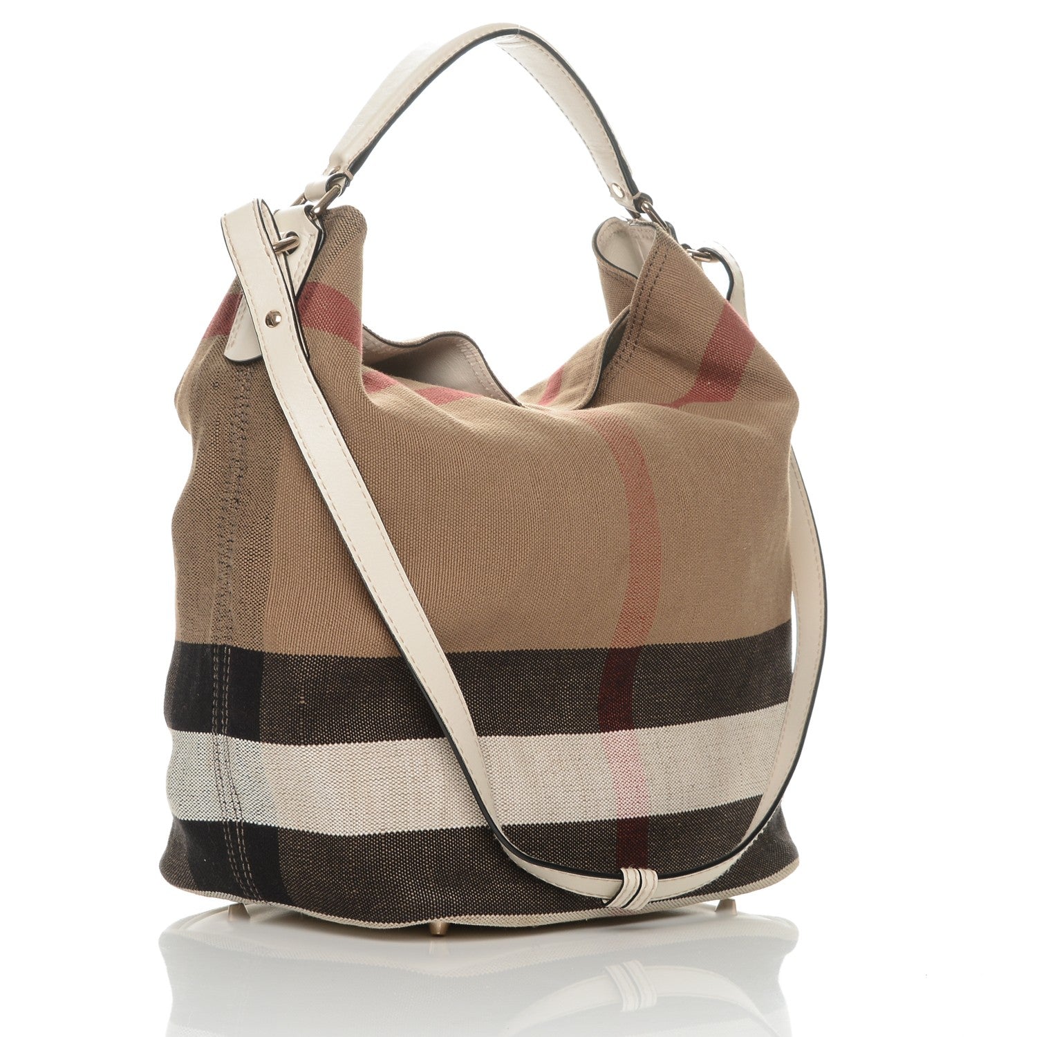 Burberry Canvas Mega Check Medium Susanna Hobo White 3 of 9