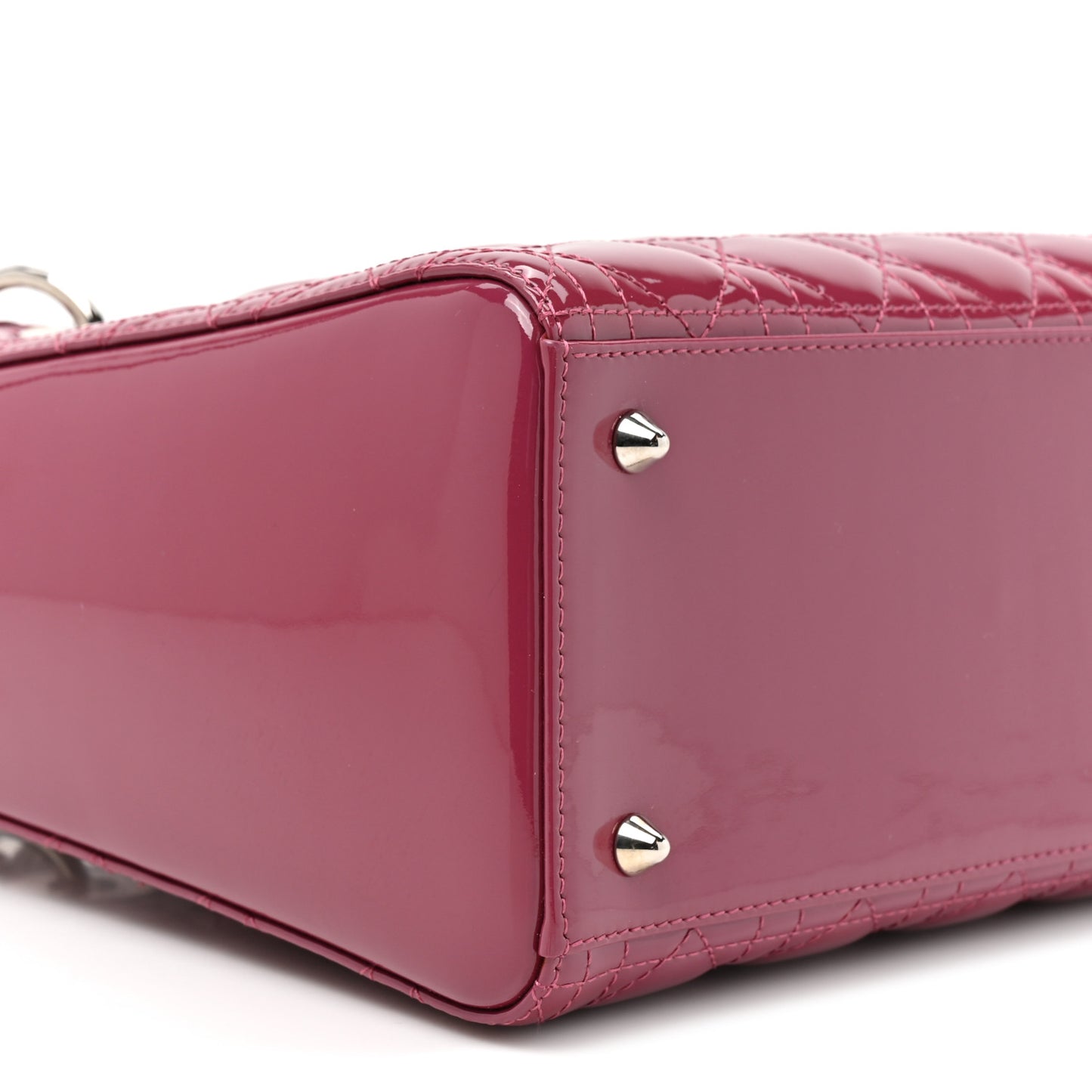 Patent Cannage Medium Lady Dior Dark Pink