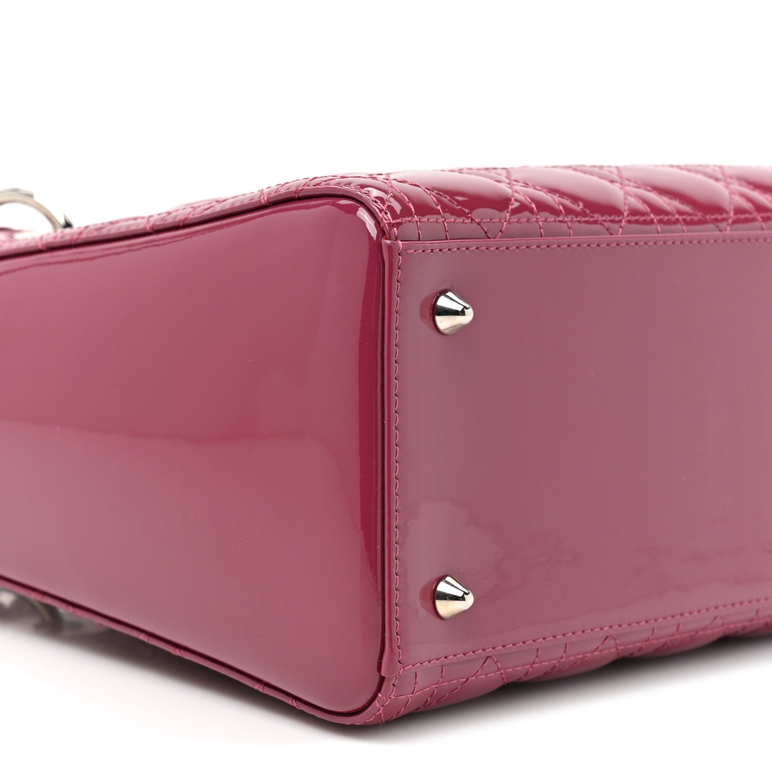 Christian Dior Patent Cannage Medium Lady Dior Dark Pink 9 of 9