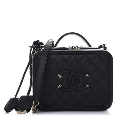 Chanel Caviar Quilted Medium CC Filigree Vanity Case Black 1 of 10