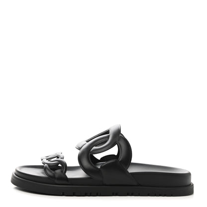 Hermes Nappa Extra Sandals 37 Black 1 of 9