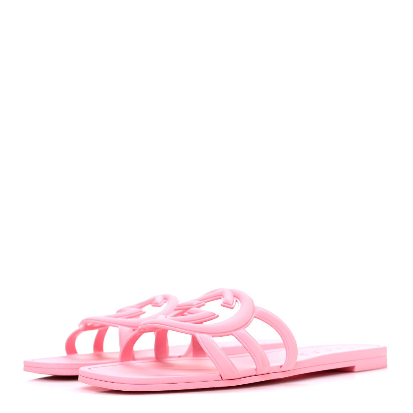 Rubber Interlocking G Womens Slide Sandals 38 Wild Rose