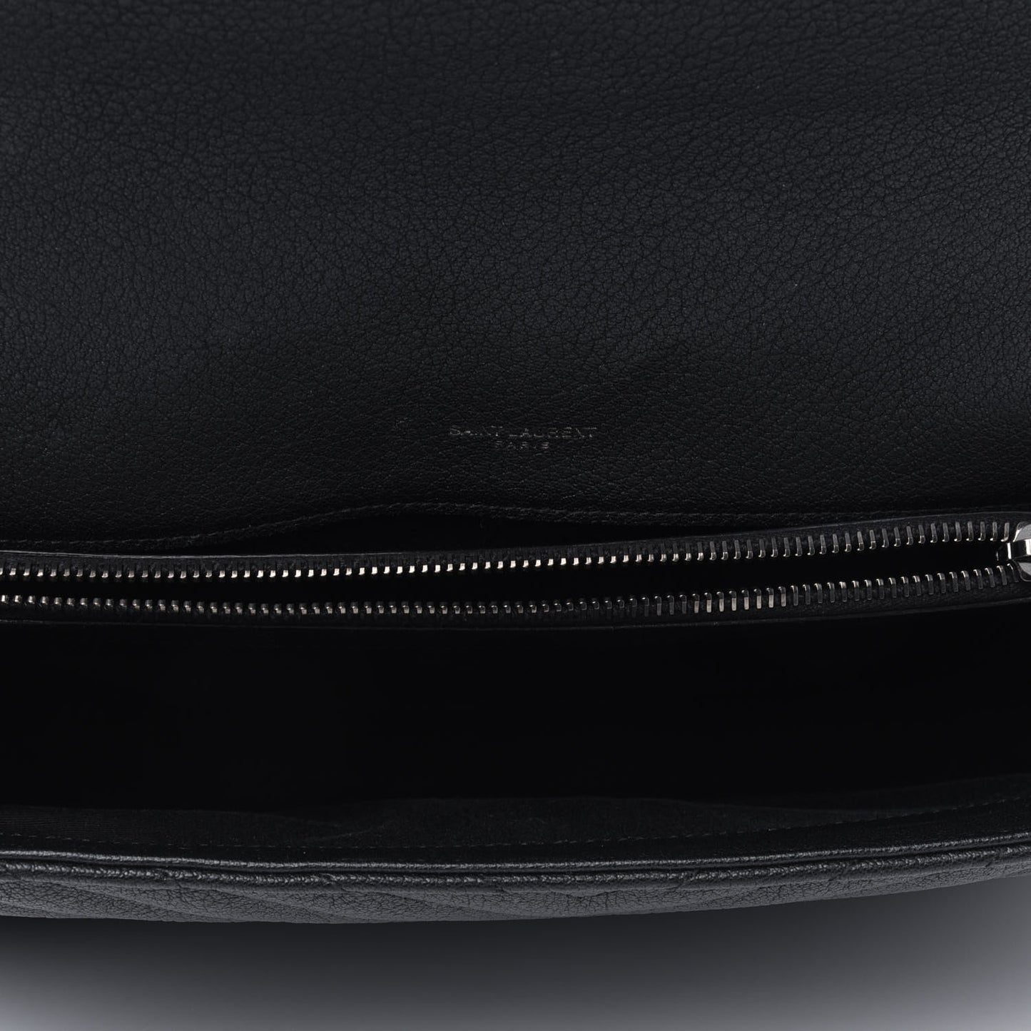 Sheepskin Matelasse Chevron Monogram Large College Satchel Black