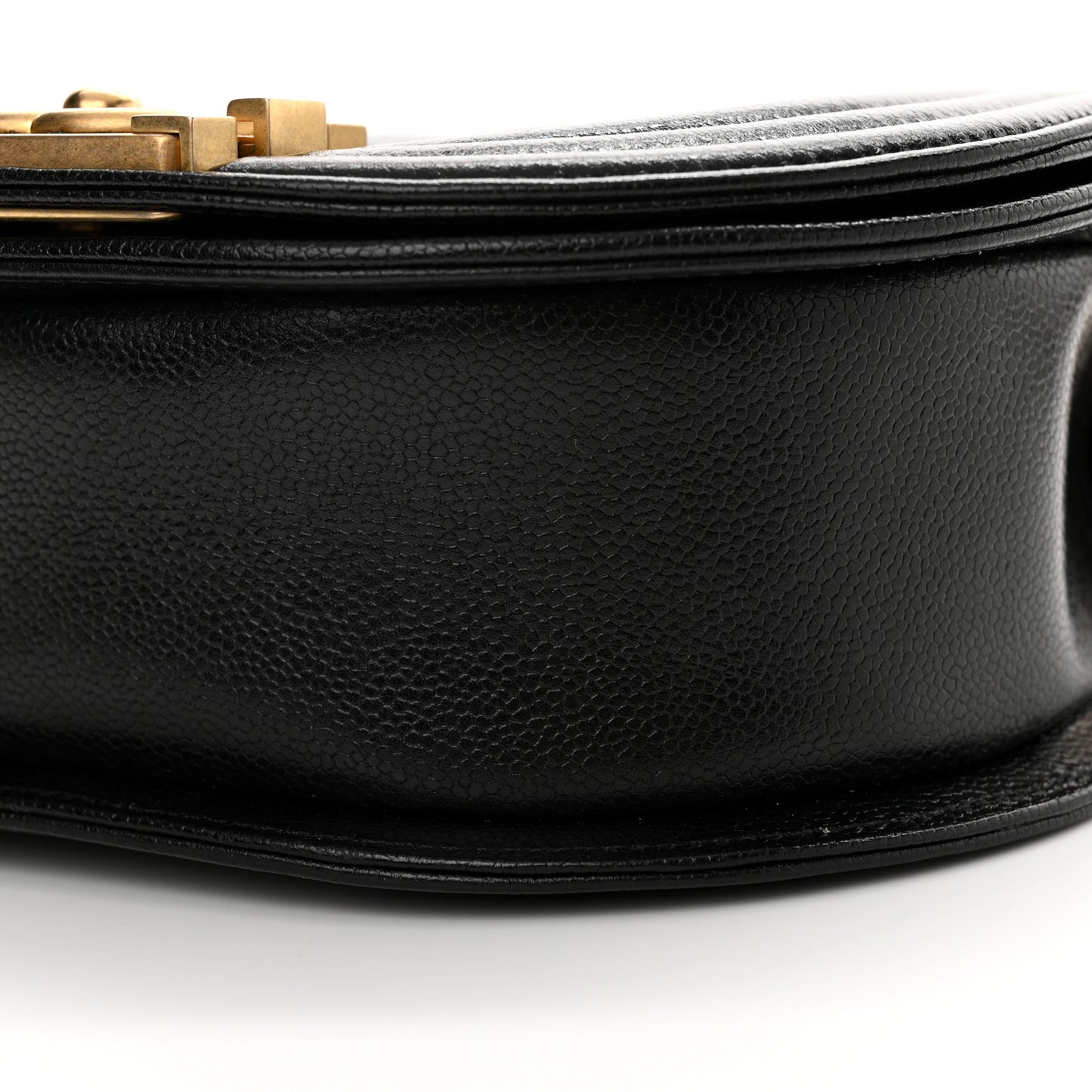 Caviar Quilted Small Boy Messenger Bag Black