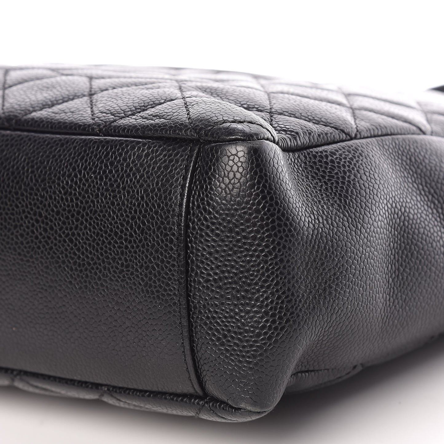 Caviar Quilted Petit Shopping Tote PST Black