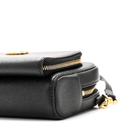 Christian Dior Grained Calfskin Caro Double Pouch Black 9 of 9