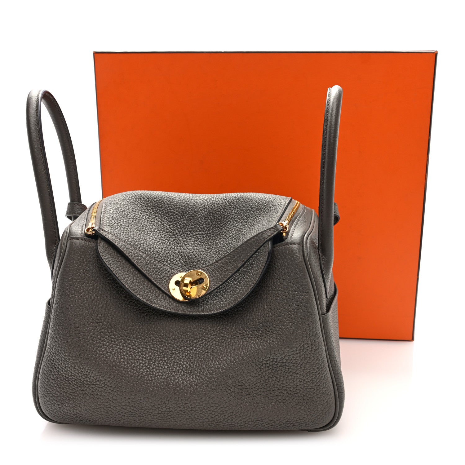 Hermes Taurillon Clemence Lindy 26 Etain 11 of 11