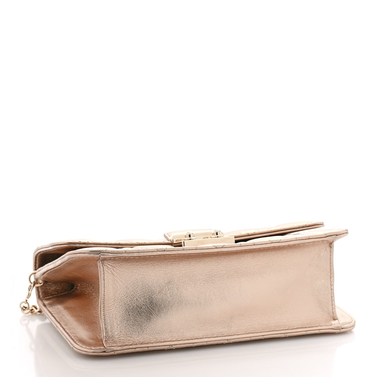 Christian Dior Metallic Lambskin Cannage Miss Dior Promenade Pouch Gold 3 of 8