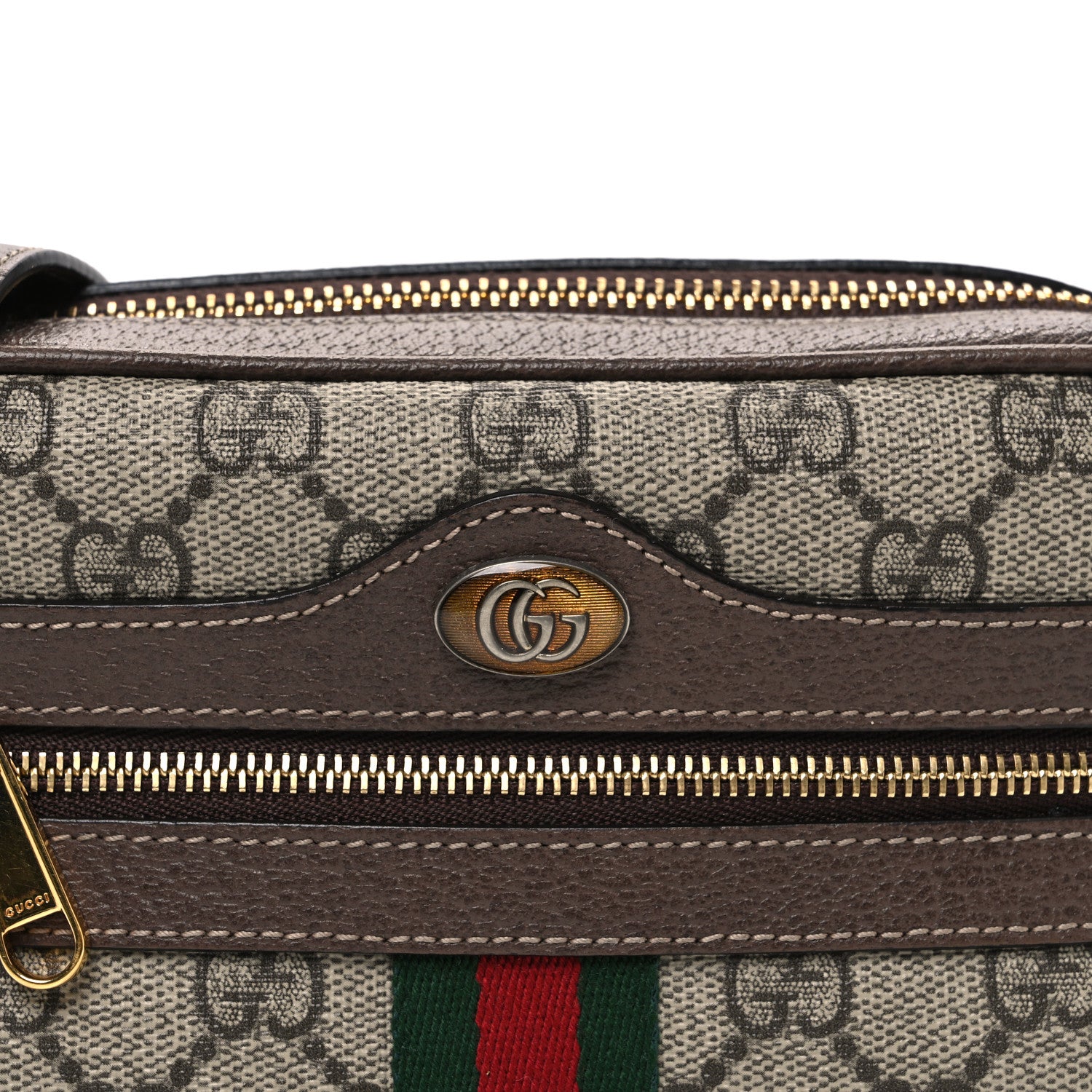 Gucci GG Supreme Monogram Web Mini Ophidia Shoulder Bag Brown 8 of 11