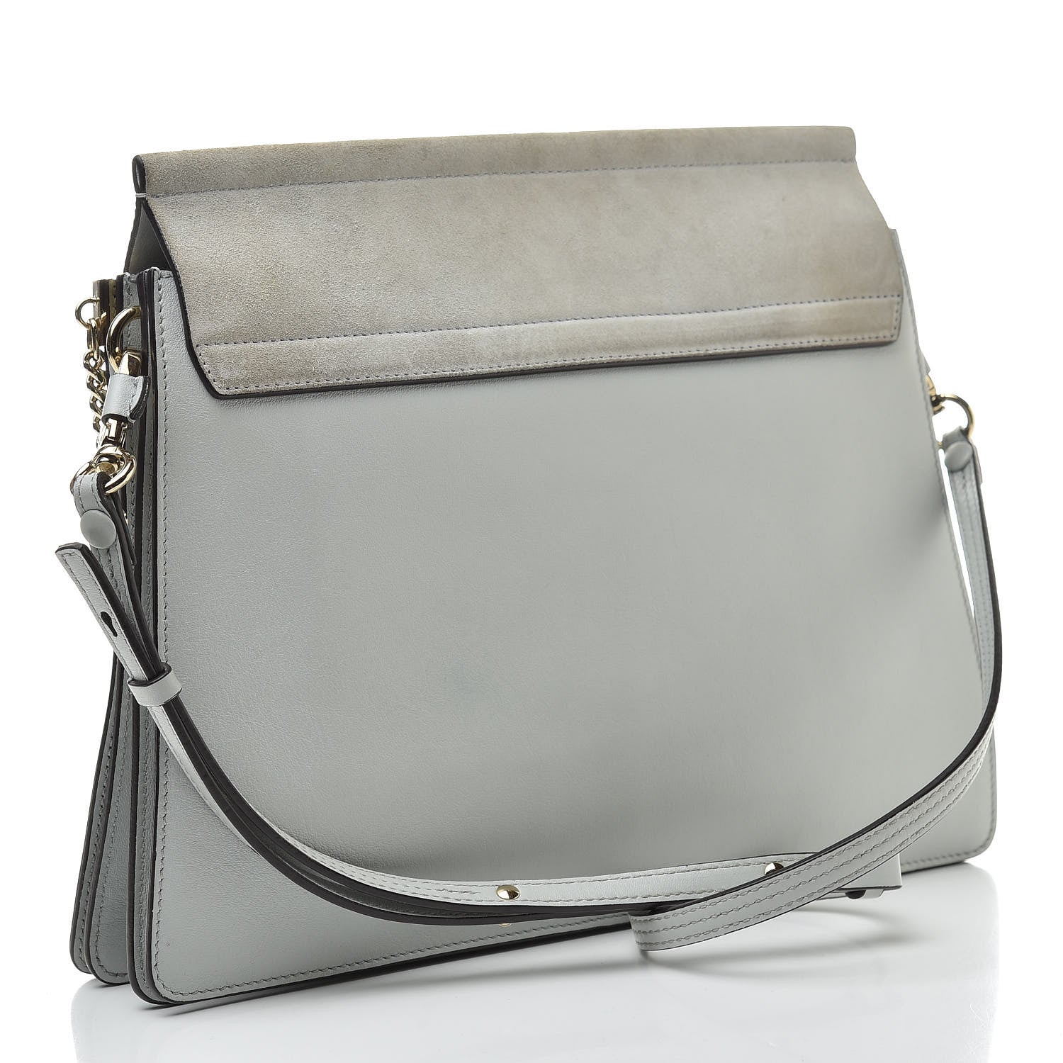 Chloe Calfskin Suede Medium Faye Shoulder Bag Airy Grey 3 of 15