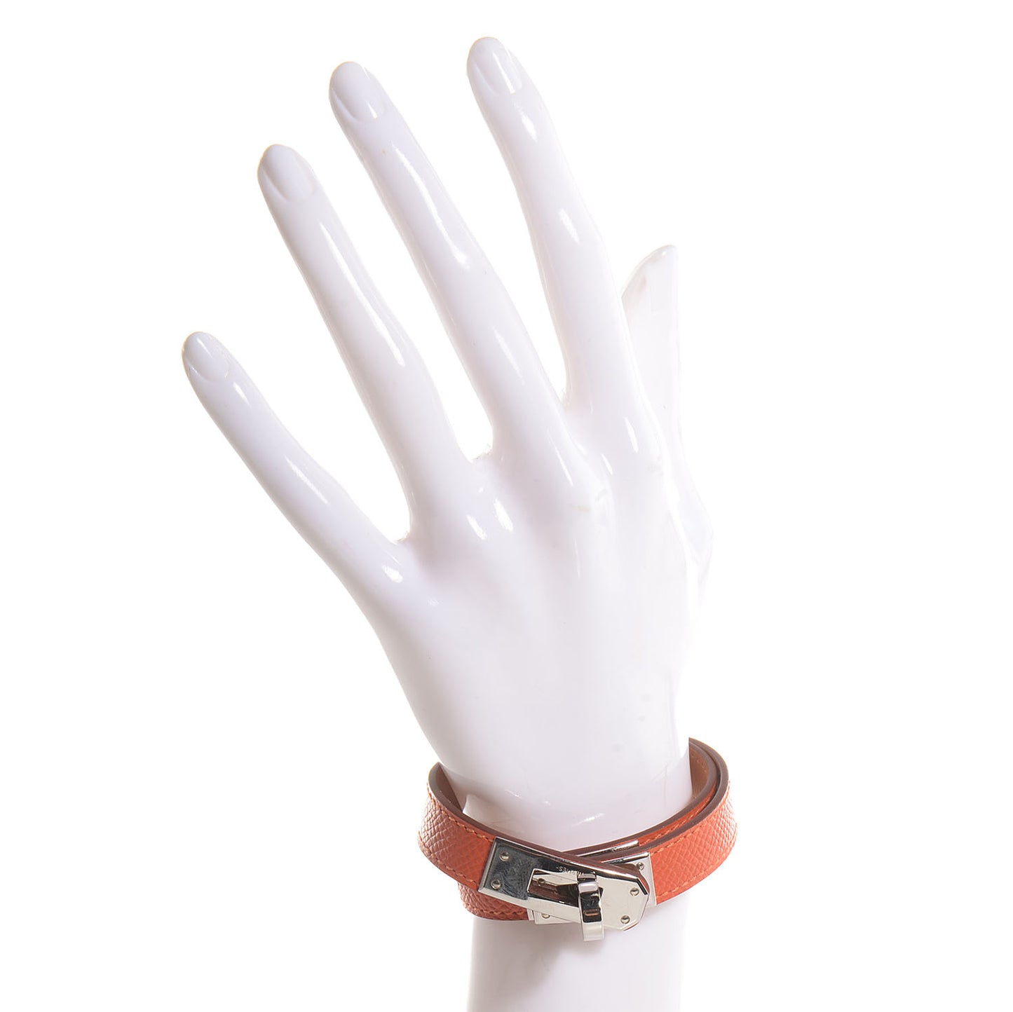 Epsom Kelly Double Tour Bracelet S Orange