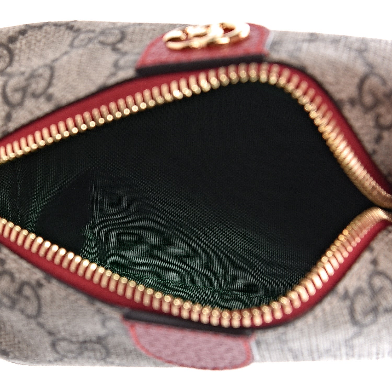 Gucci Soft GG Supreme Monogram Calfskin Small Ophidia Cosmetic Case Beige Ebony Hibiscus Red 5 of 8