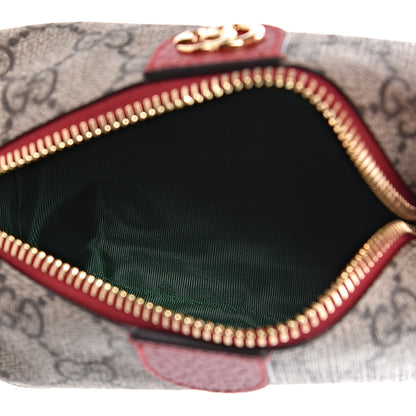 Gucci Soft GG Supreme Monogram Calfskin Small Ophidia Cosmetic Case Beige Ebony Hibiscus Red 5 of 8