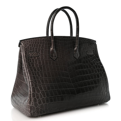 Hermes Matte Niloticus Crocodile Birkin 35 Graphite 3 of 12