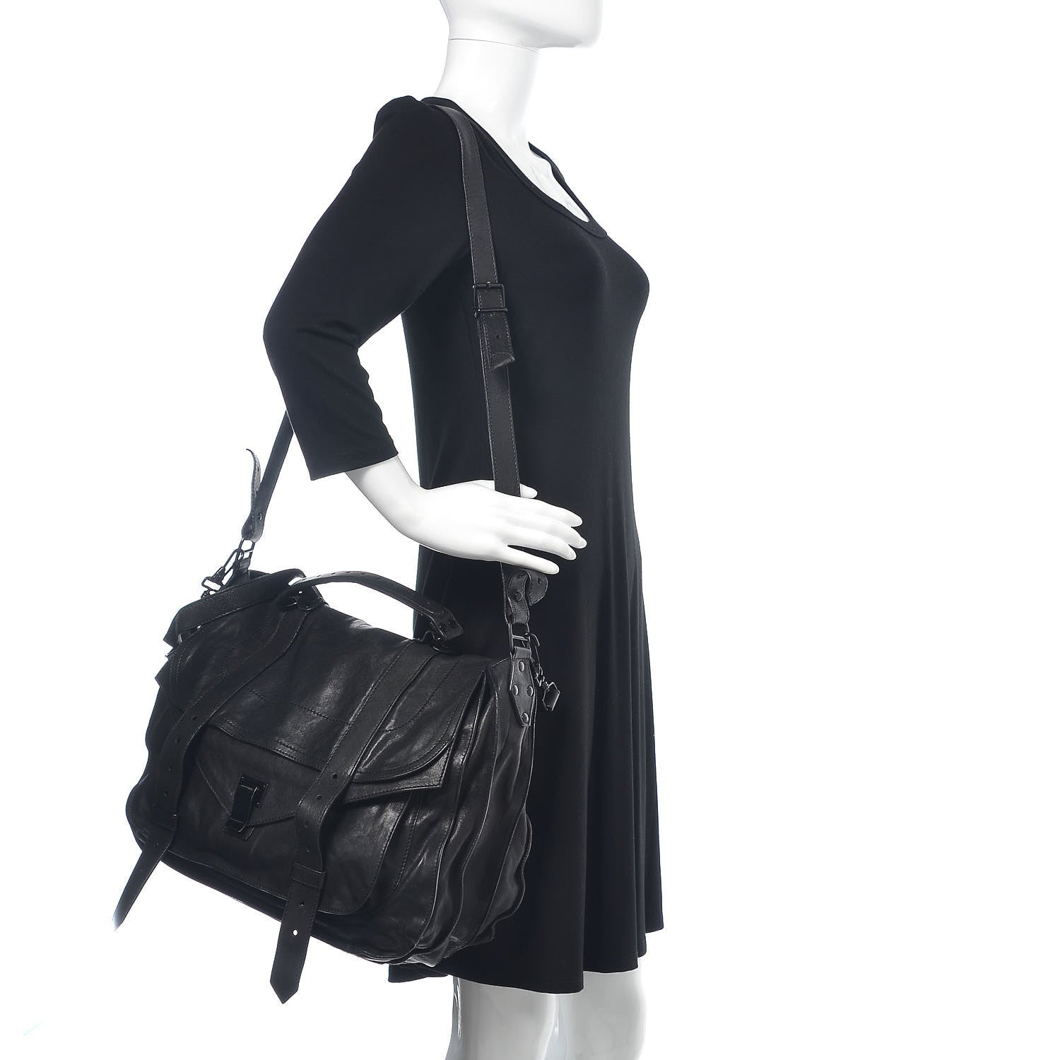 Proenza Schouler Lambskin PS1 Large Satchel Black 2 of 19