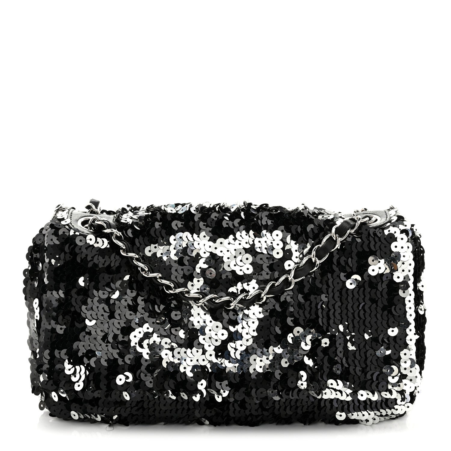Chanel Sequin Summer Night Flap Black Silver 1 of 10