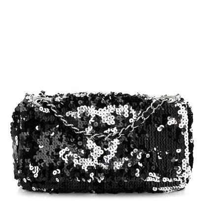 Chanel Sequin Summer Night Flap Black Silver 1 of 10