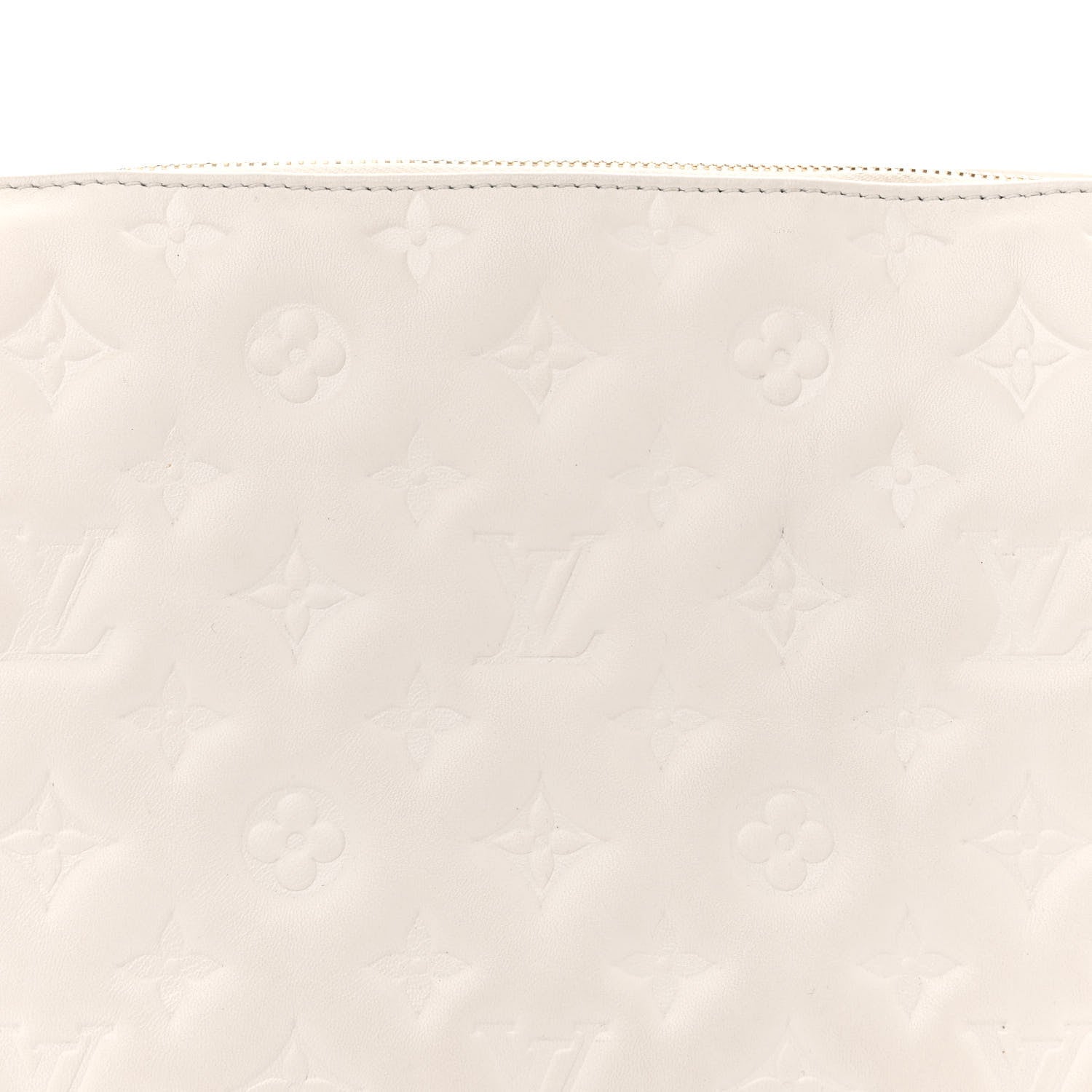 Louis Vuitton Lambskin Embossed Monogram Coussin PM Beige Cream 8 of 13