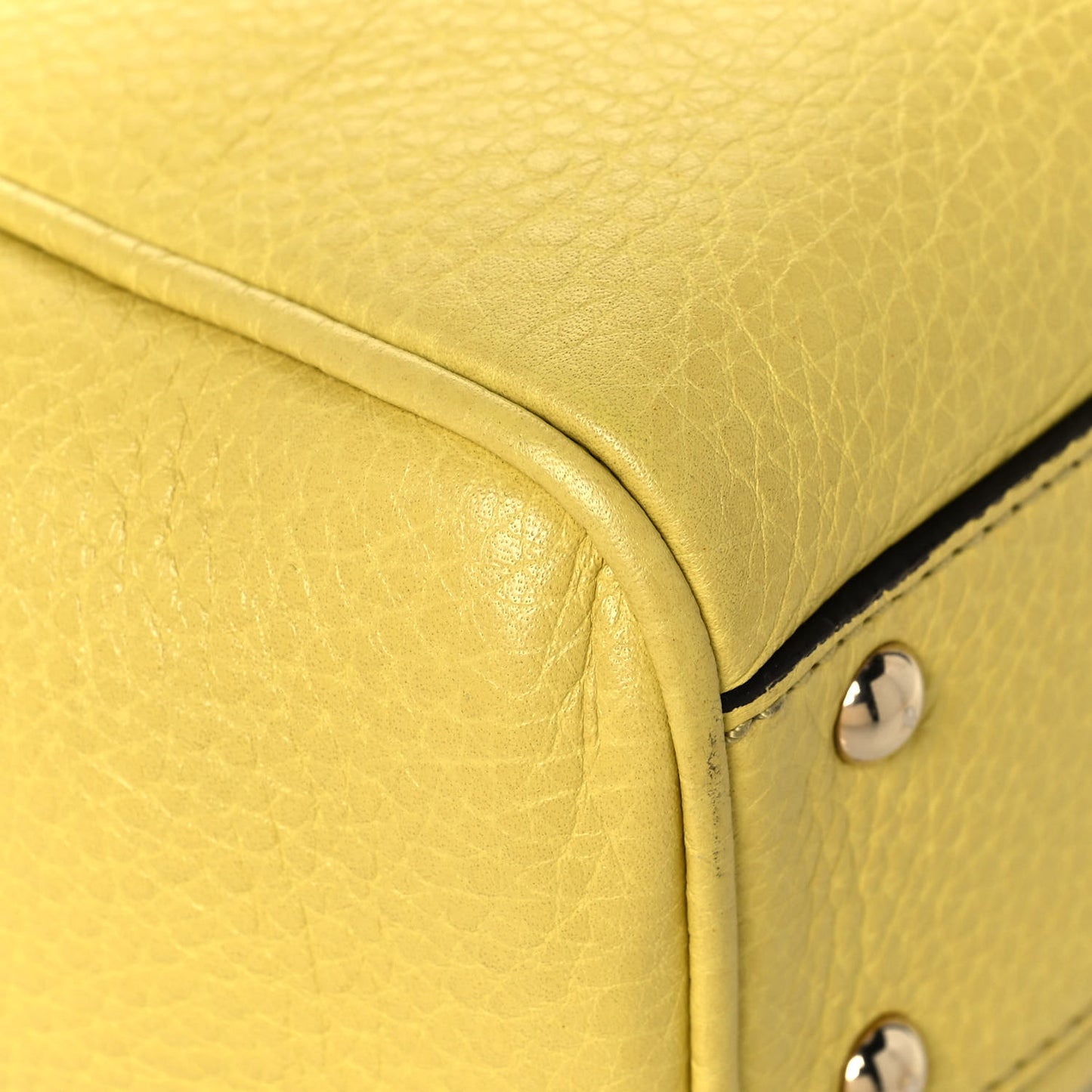 Calfskin Mini Bamboo Shopper Tote Yellow