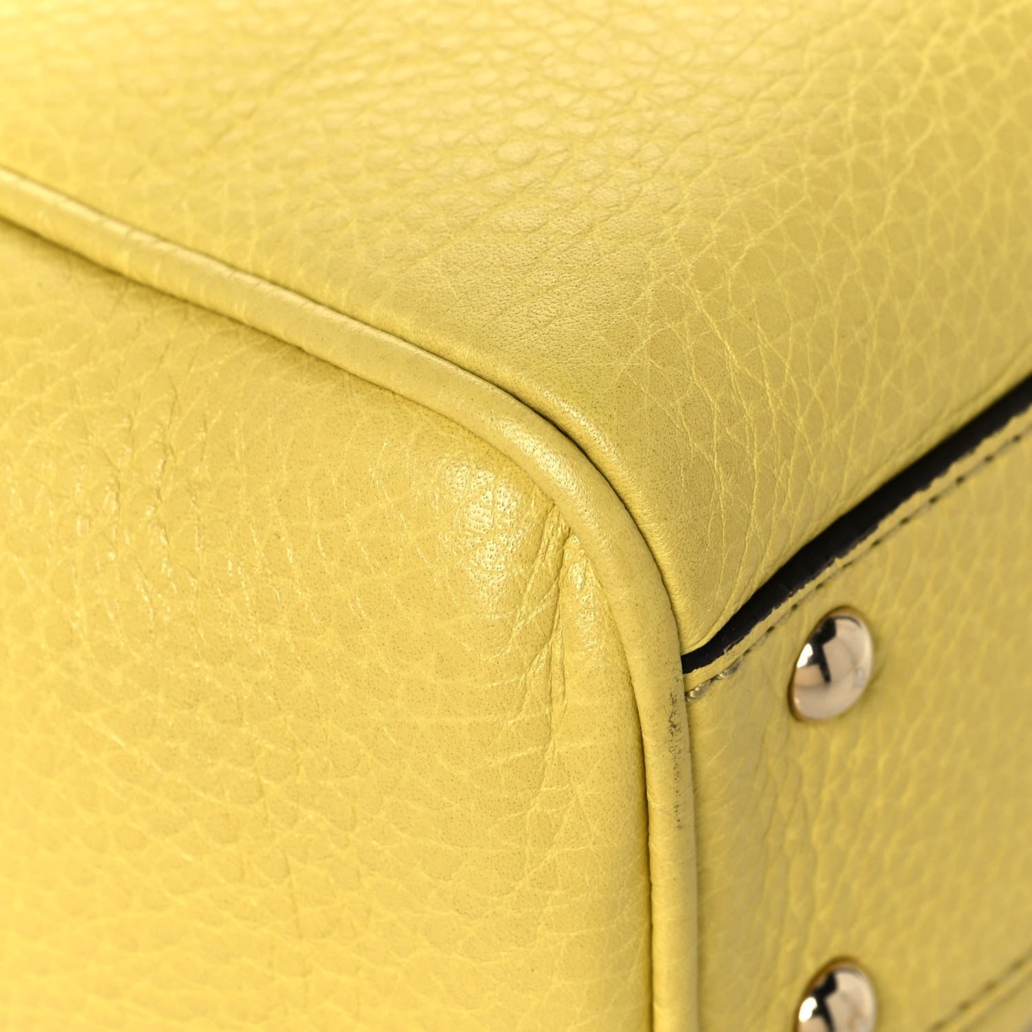 Gucci Calfskin Mini Bamboo Shopper Tote Yellow 8 of 11
