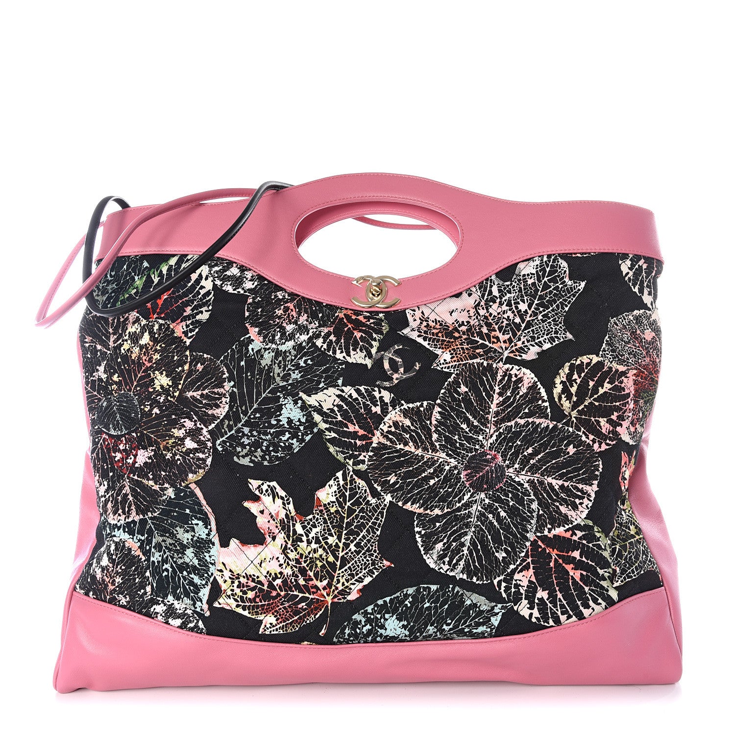 Chanel Calfskin Canvas Printed Large 31 Shopping Bag Pink 2 of 10