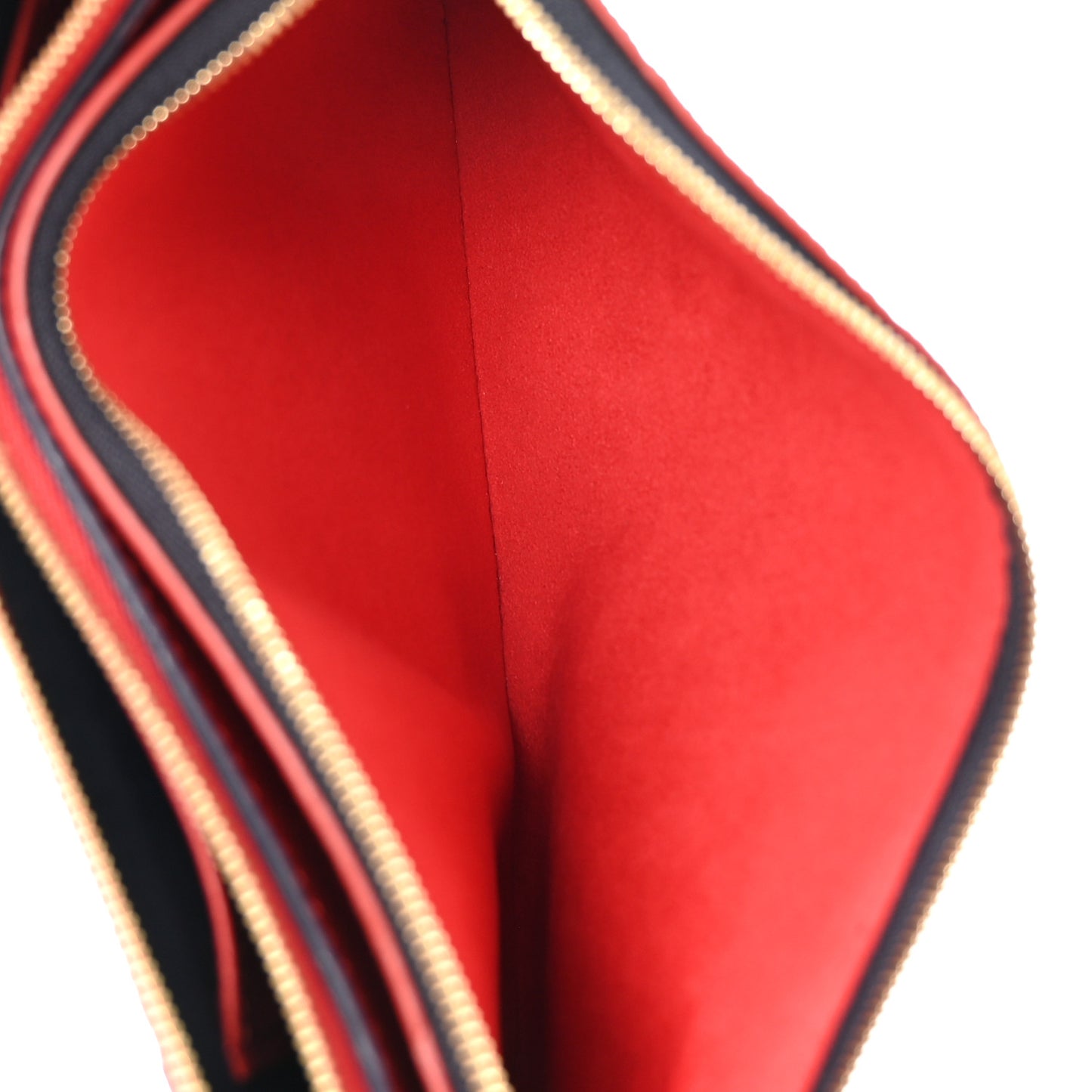 Empreinte Double Zip Pochette Marine Rouge