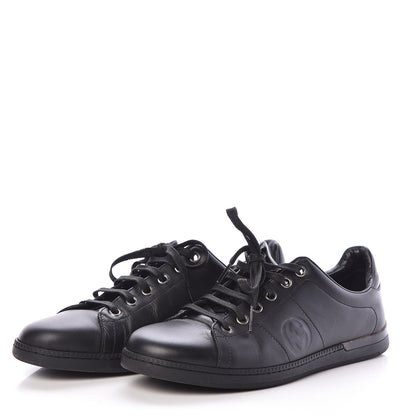 Gucci Calfskin Womens Interlocking G Sneakers 37 Black 3 of 8