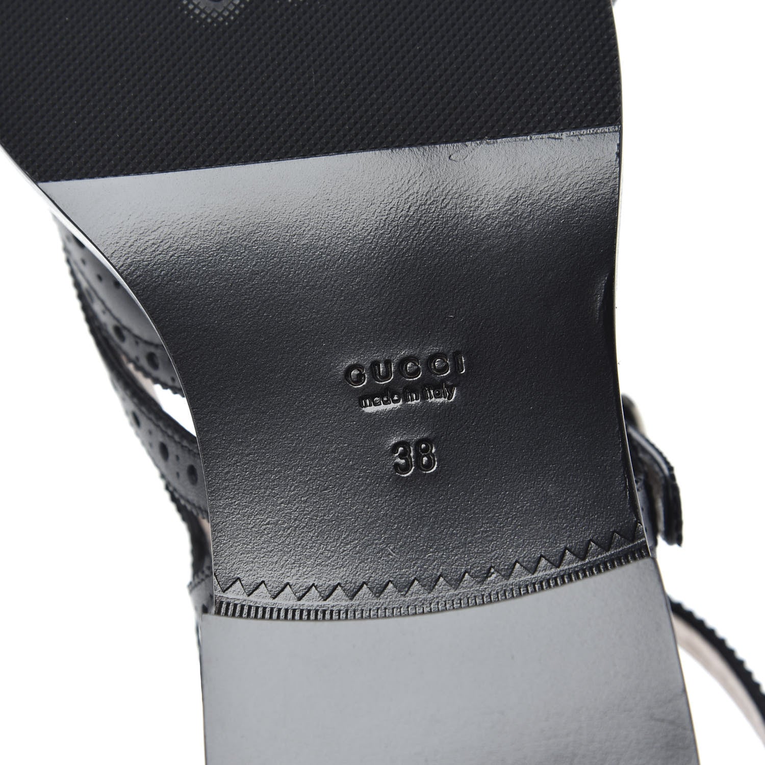 Gucci Calfskin Bee Embroidered Womens Queercore Brogue Wingtip Monk Strap Loafers 38 Black 7 of 8