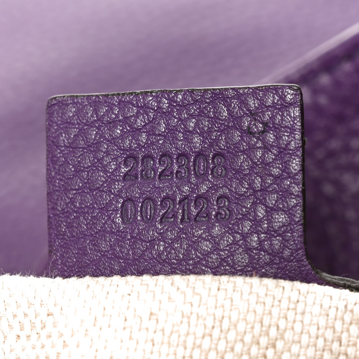 Gucci Pebbled Calfskin Large Soho Shoulder Bag Shine Purple 7 of 10