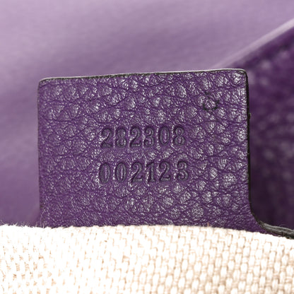 Gucci Pebbled Calfskin Large Soho Shoulder Bag Shine Purple 7 of 10