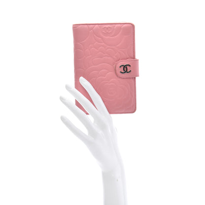 Chanel Lambskin Camellia Embossed L-Zip Pocket Wallet Pink 2 of 9
