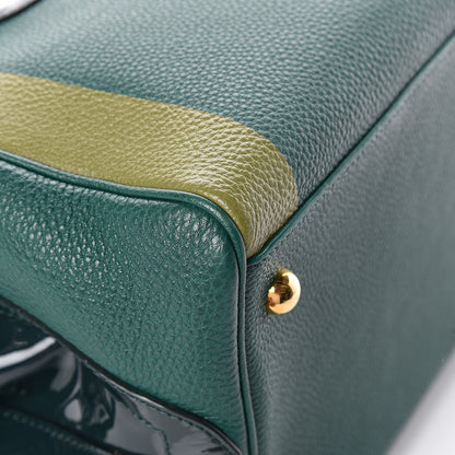 Burberry Grain Calfskin Patent Small The Bee Top Handle Green 11 of 13
