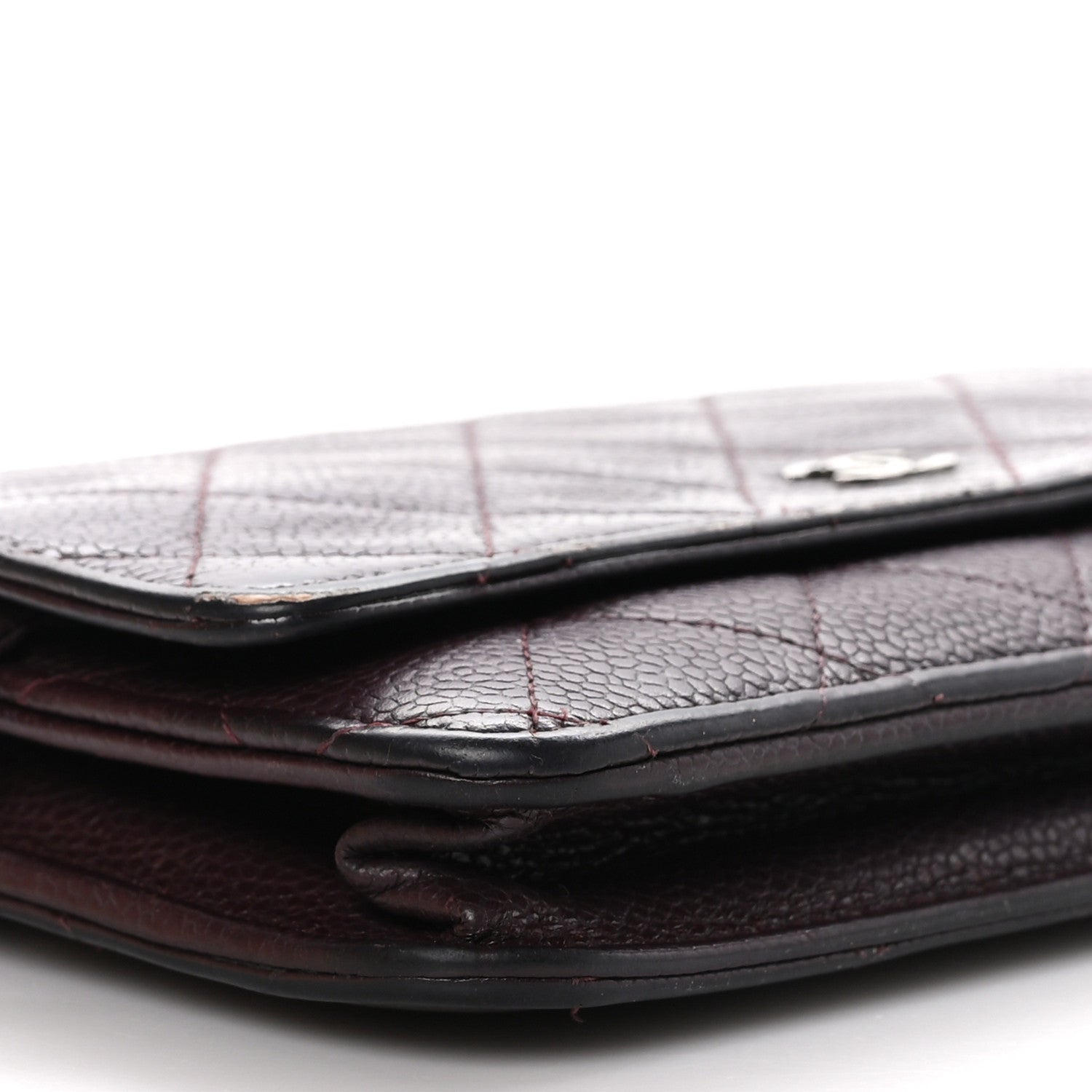 Chanel Caviar Quilted Wallet on Chain WOC Burgundy 10 of 14