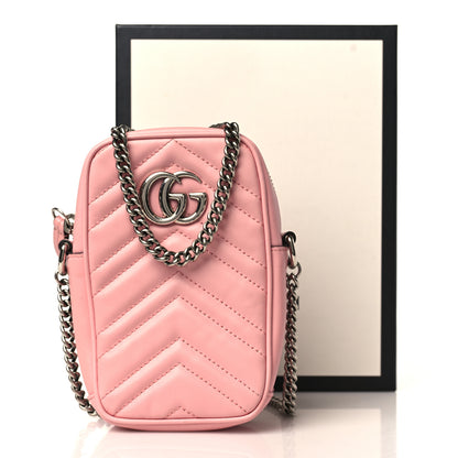 Gucci Calfskin Matelasse Mini GG Marmont Crossbody Bag Wild Rose 11 of 11