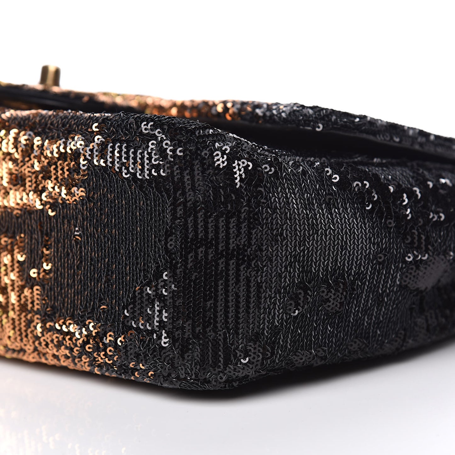 Sequin Medium Single Flap Bronze Black